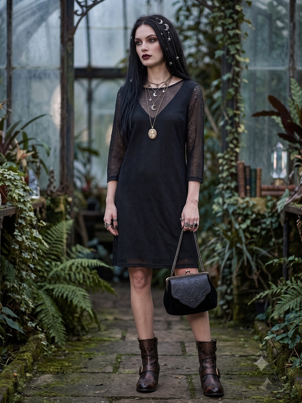 Mélissa Nepton Black Lace Dress Whimsigoth Dark Romance Illusion Sheer Mini
